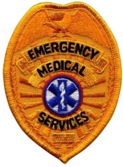 EMERGENCY MEDICAL SERVICES Shield Soft Badge- GOLD